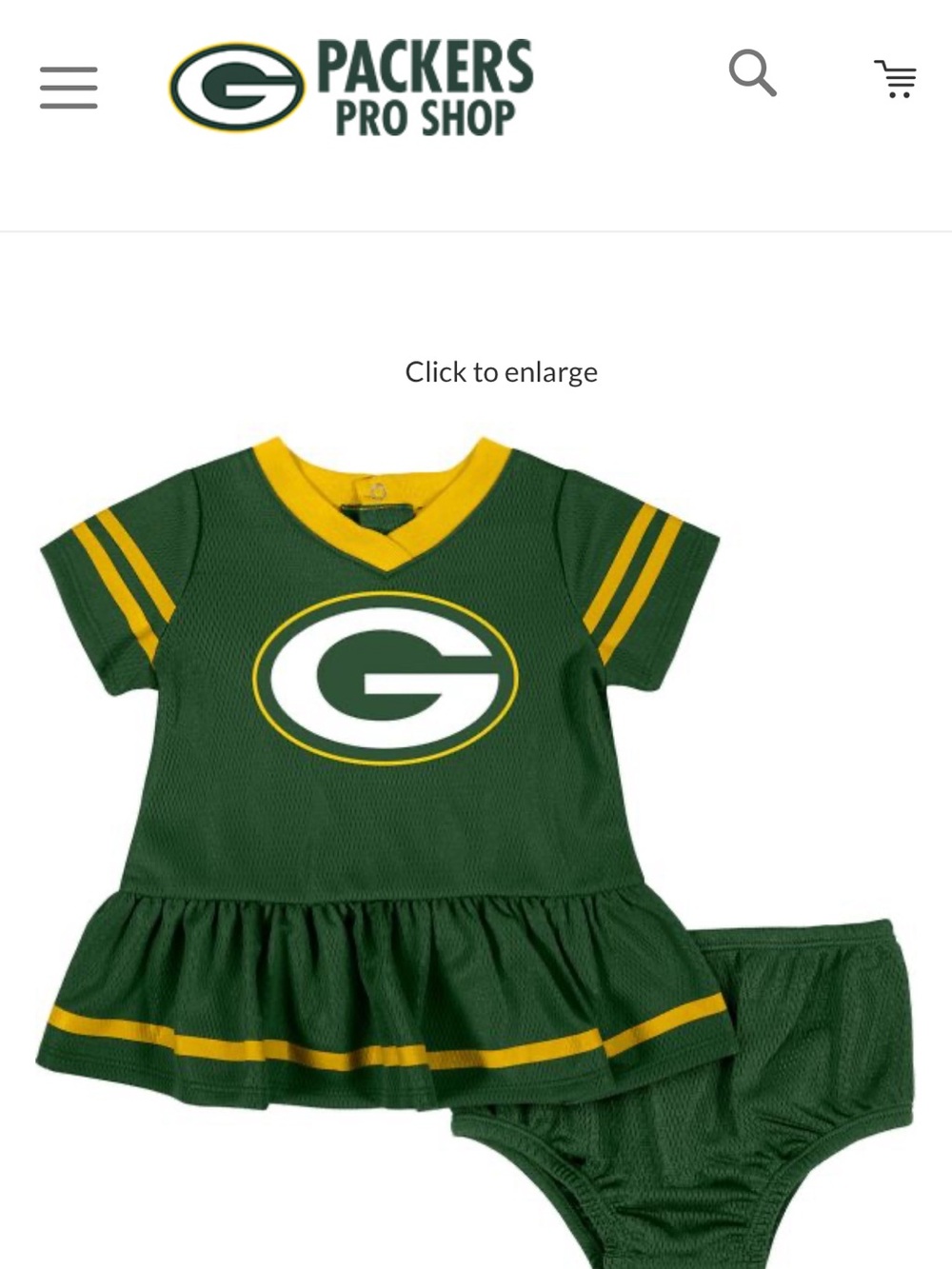 NFL Green Bay Packers Football Baby Girl Set 6-12 months